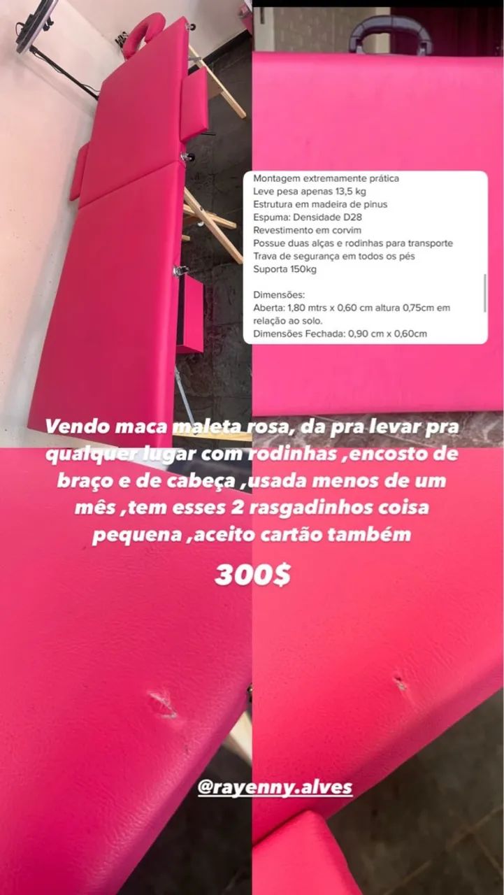 Maca de massagem maleta rosa