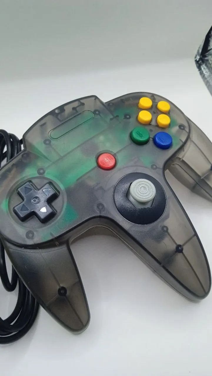 Controle Nintendo 64 cinza transparente