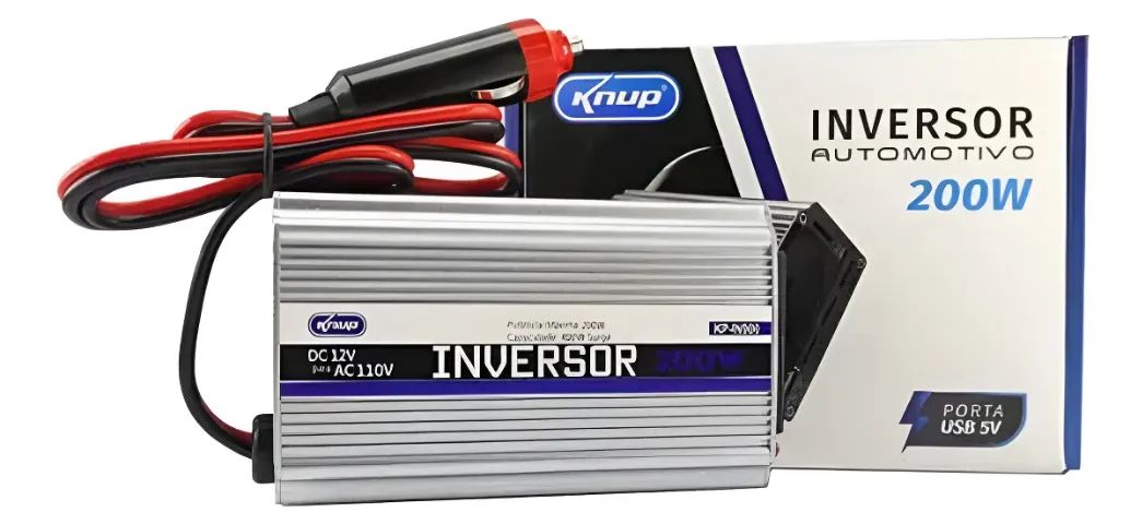 Inversor Tensão 12v 110v 200w Veicular Transformador Tomada Knup
