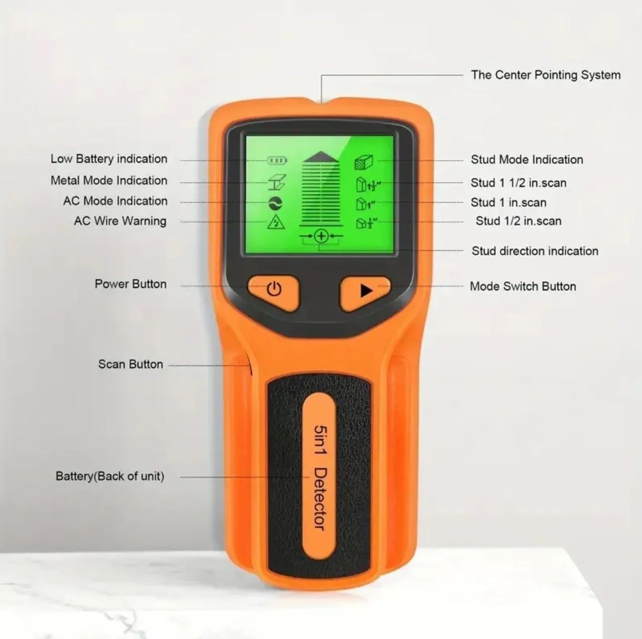 Detector de Metais e Fios Elétricos 5 em 1 - Foto 3