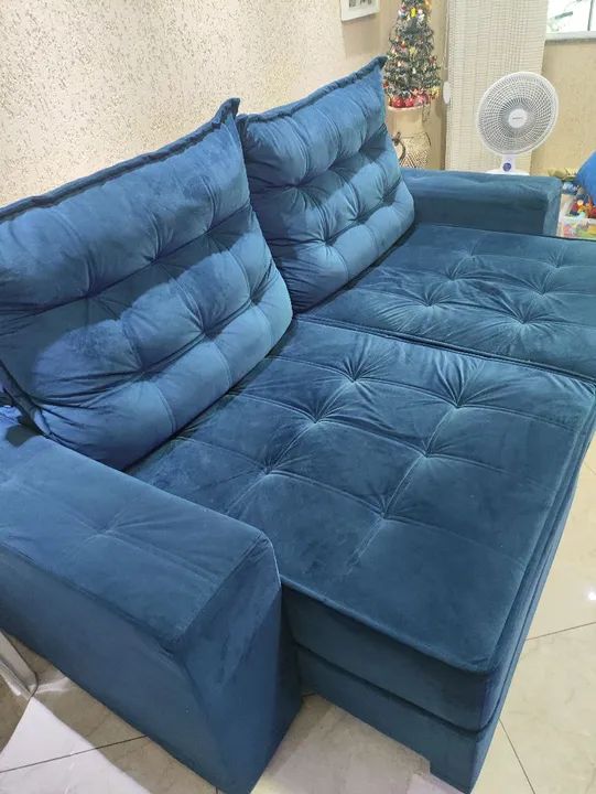 Sofá Retrátil  Azul - Conforto e Estilo! - Foto 2