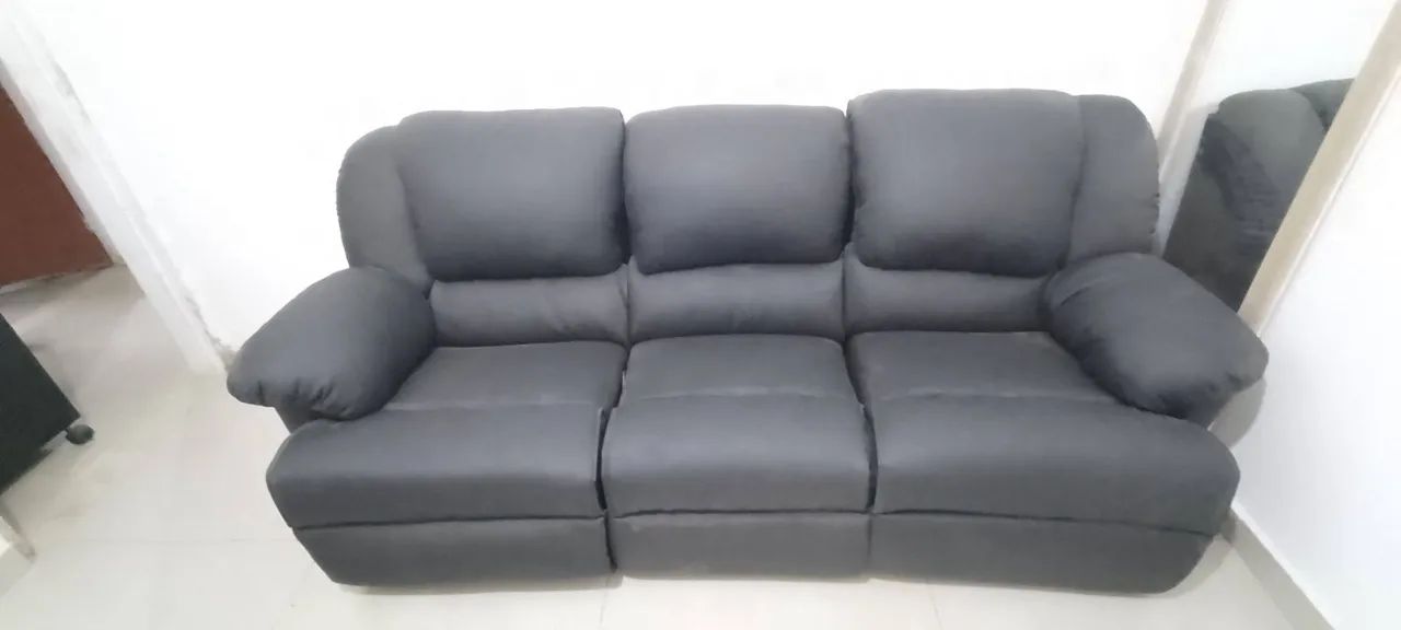 Sofa couro preto - Foto 3