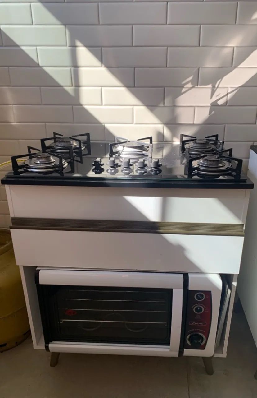 Fogão cooktop 5 bocas com armário MDF - Foto 2