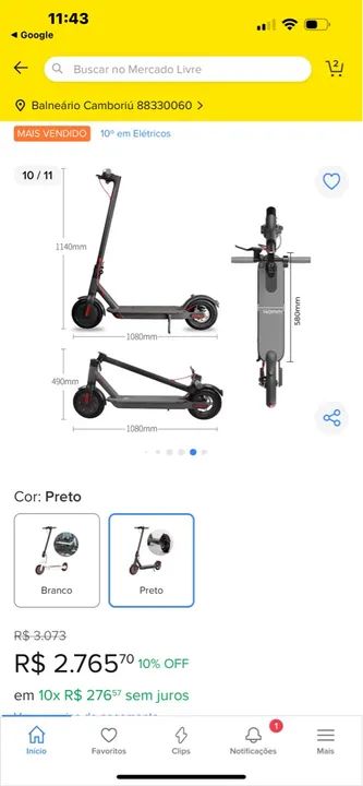 Patinete Elétrico Dobrável - Foto 5