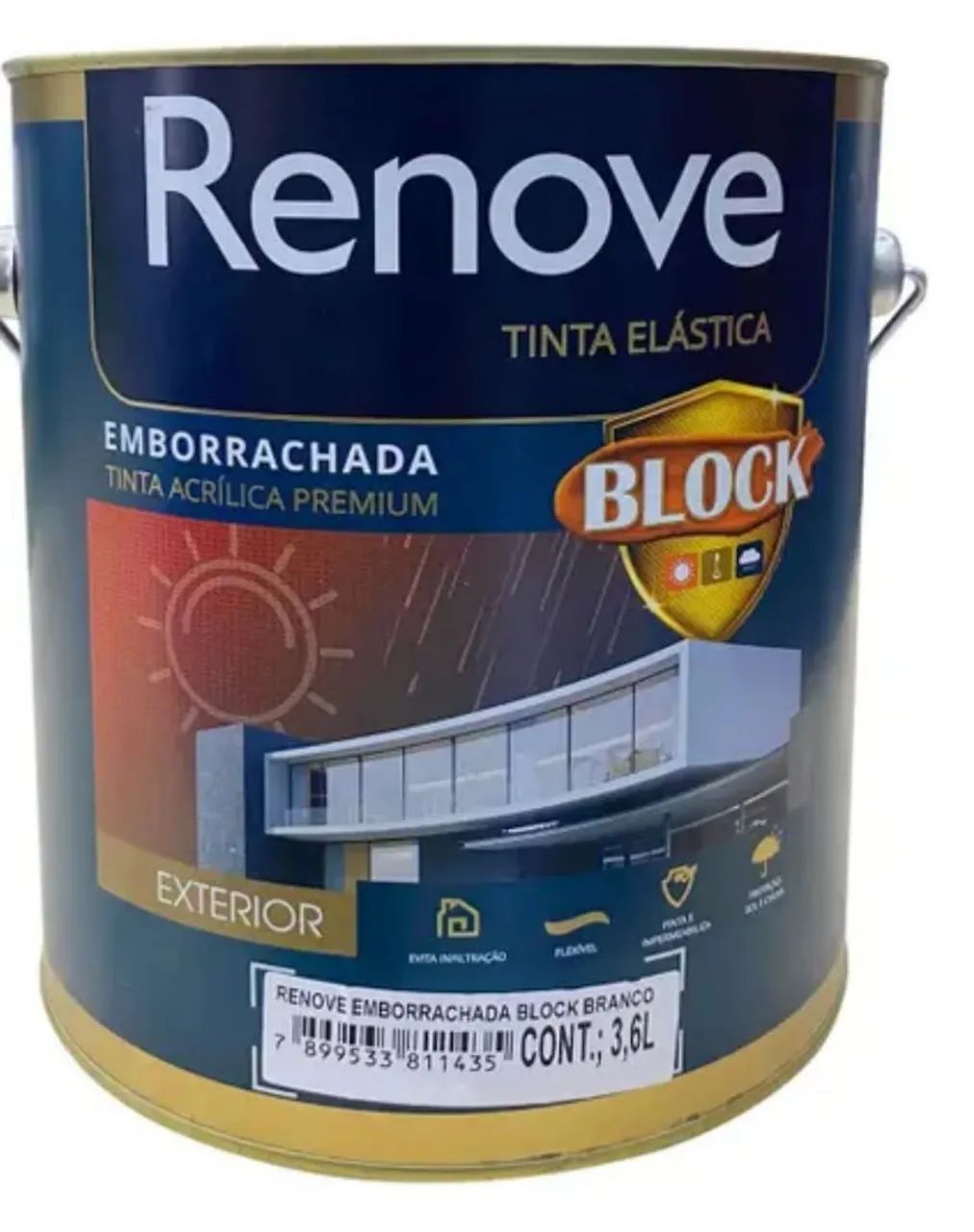Tinta Renove Emborrachada Block Branco 3,6L