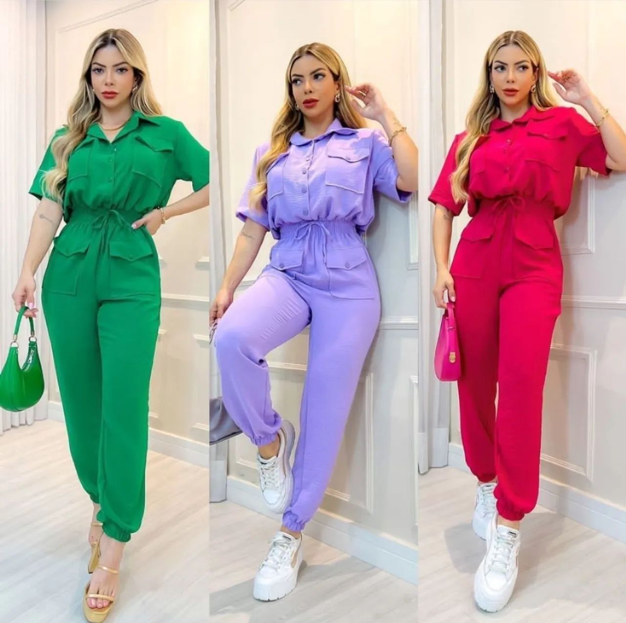 Macacão feminino lilás moderno e elegante - Foto 2