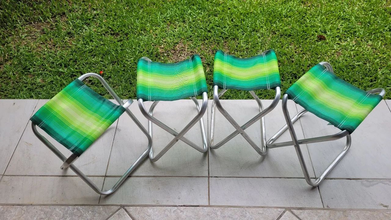 4 BANQUETAS DE ALUMíNIO marca MOR aguenta 90 Kg - estado de NOVO nunca usadas - Foto 3