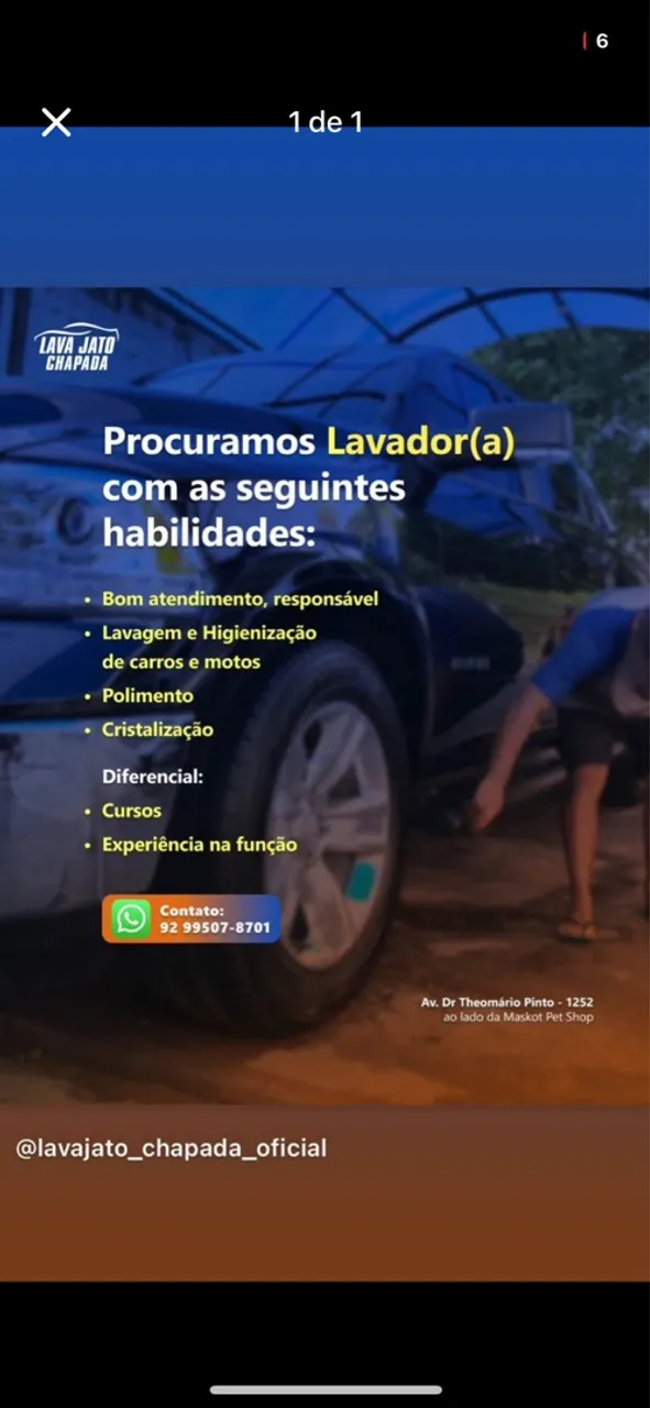 Lavador com experiência