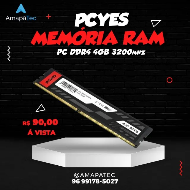 Memoria Ram 4GB DDR4 3200mhz Pcyes para PC