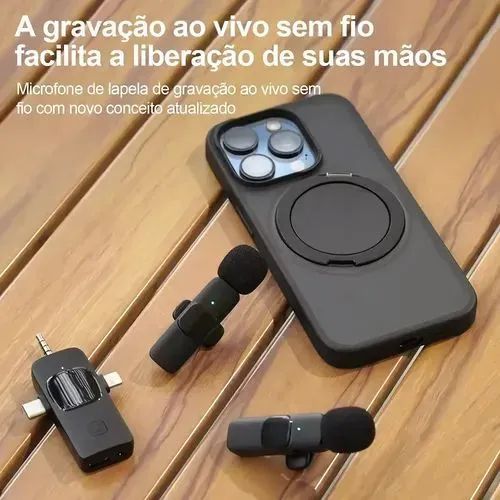 Microfone De Celular Duplo Profissional 3 In 1 Wireless Top - Foto 2