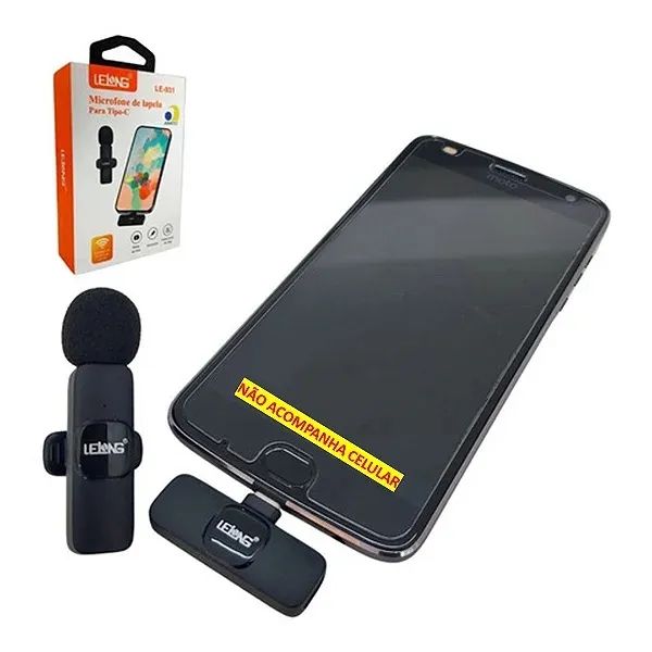 Microfone Lapela Sem Fio Para Android Tipo C - Lelong LE-931 em São Luís ma - Foto 2