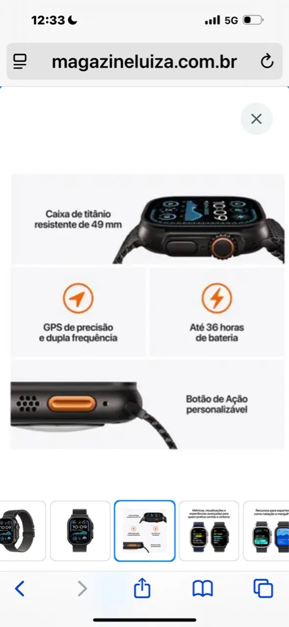 Apple Watch Ultra 49mm - Titânio e Resistência!