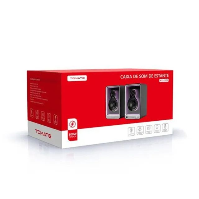 Caixa de Som de Estante Bluetooth com LED 100W Tomate MTS-2039 - Tomate - Foto 5