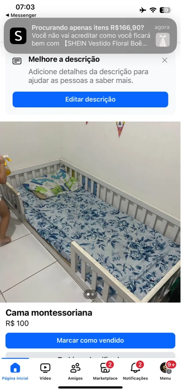 Cama montessoriana infantil