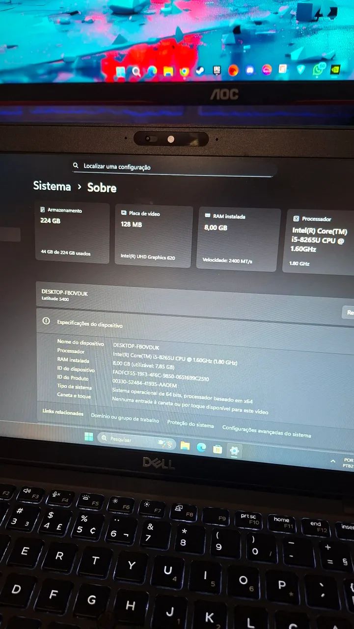 Notebook Dell Latitude 5400 | Intel i5 8° Ger | SSD 256GB | Office 365 Ativado | - Foto 5