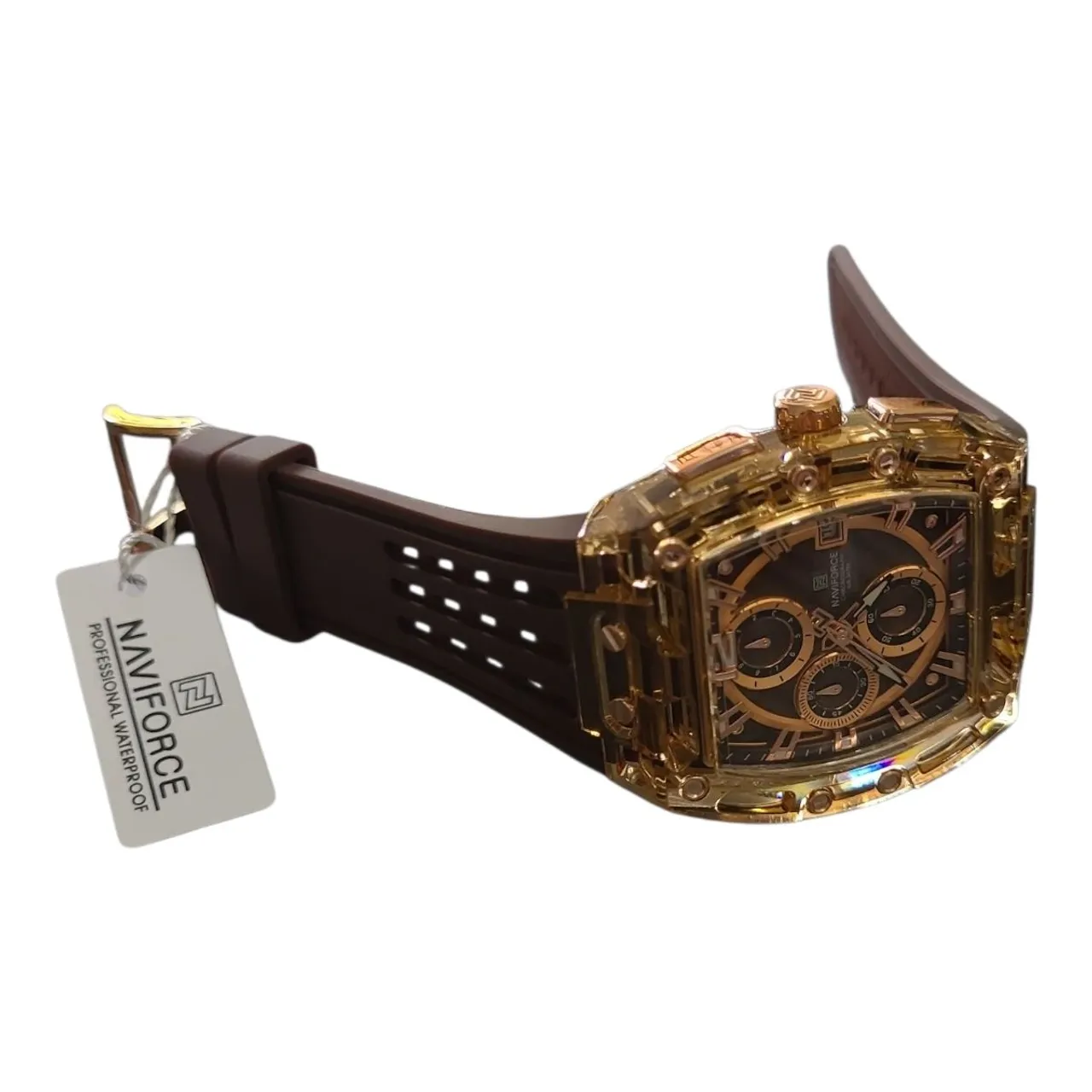 Relógio Masculino Naviforce Marrom Resistente a Água