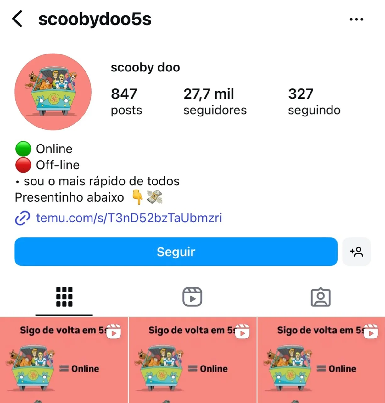 Instagram a venda com mais de 27 mil seguidores