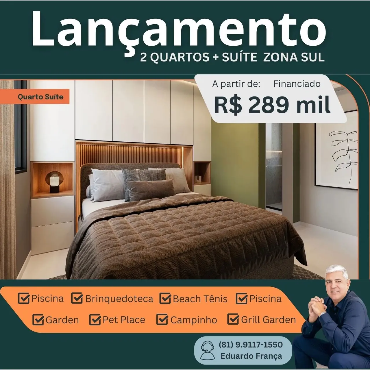 PREÇO DE NOVEMBRO APROVEITE OPORTUNIDADE APT 2 QUARTOS COM SUITE, VAGA GARAGEM ZONA SUL BO