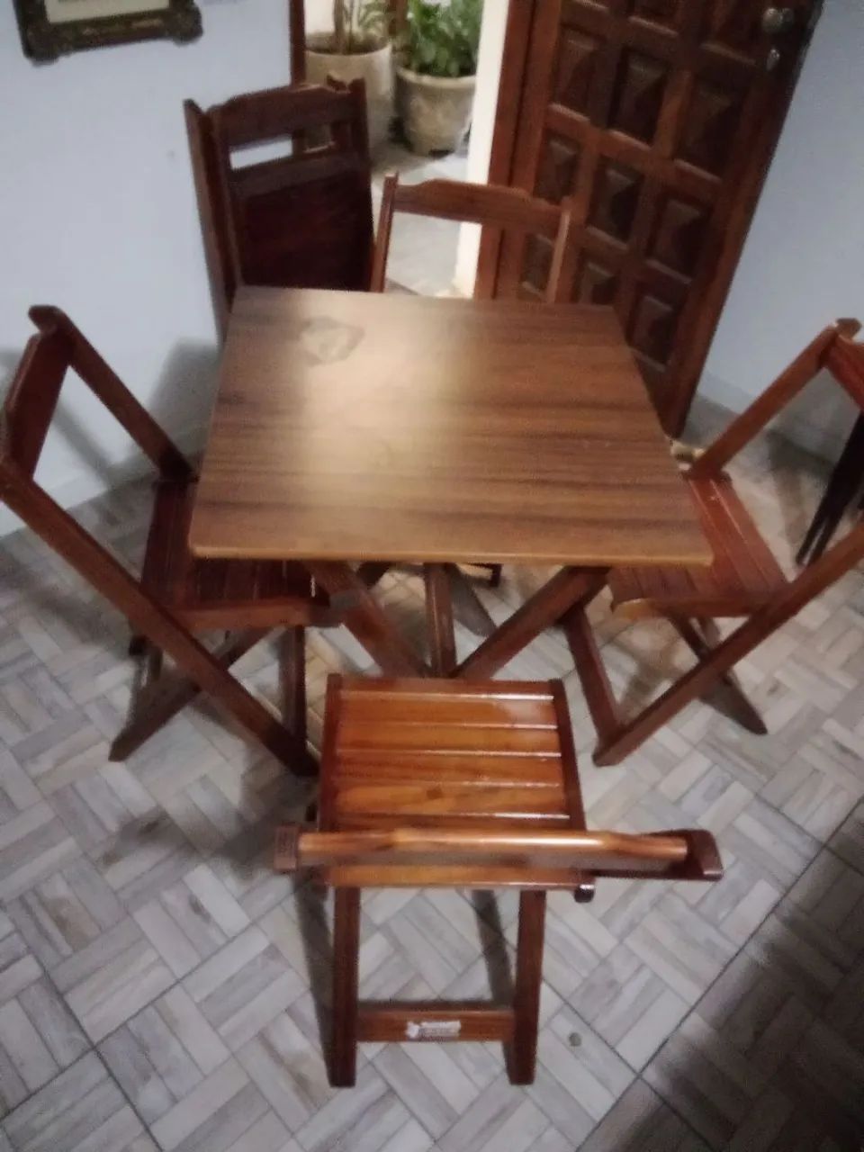 Mesa de Jantar Dobrável em Madeira