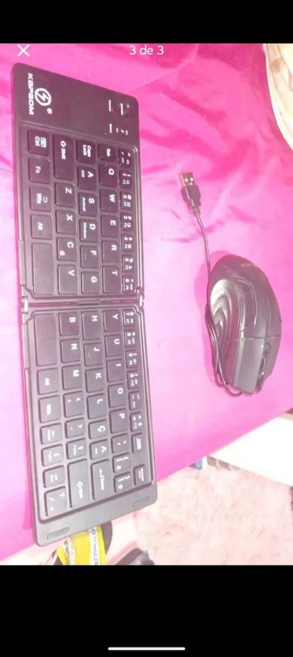 Teclado dobrável KAPBOM com mouse USB - Foto 3