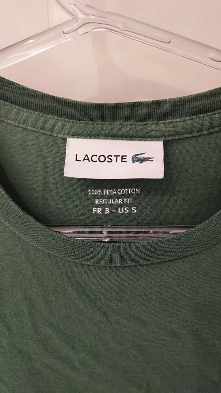 Camiseta Lacoste Pima Verde P - Foto 5
