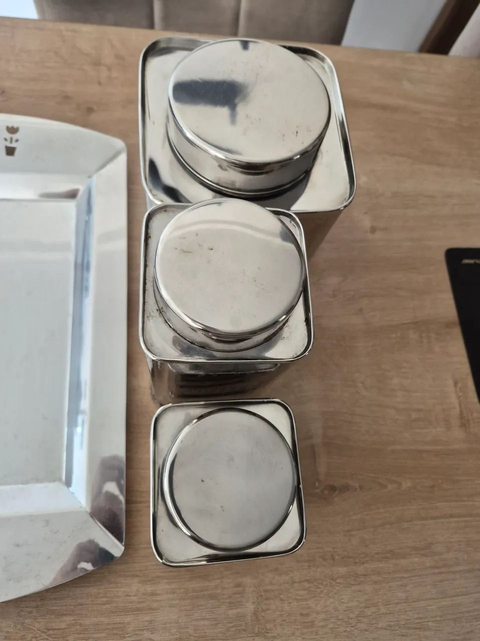 Conjunto potes com bandeja inox - Foto 2