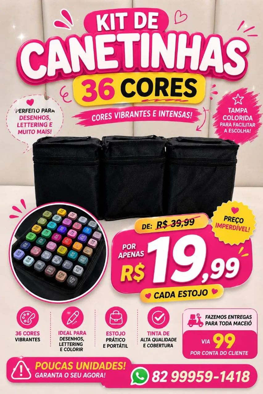 KIT DE CANETINHAS 36 CORES
