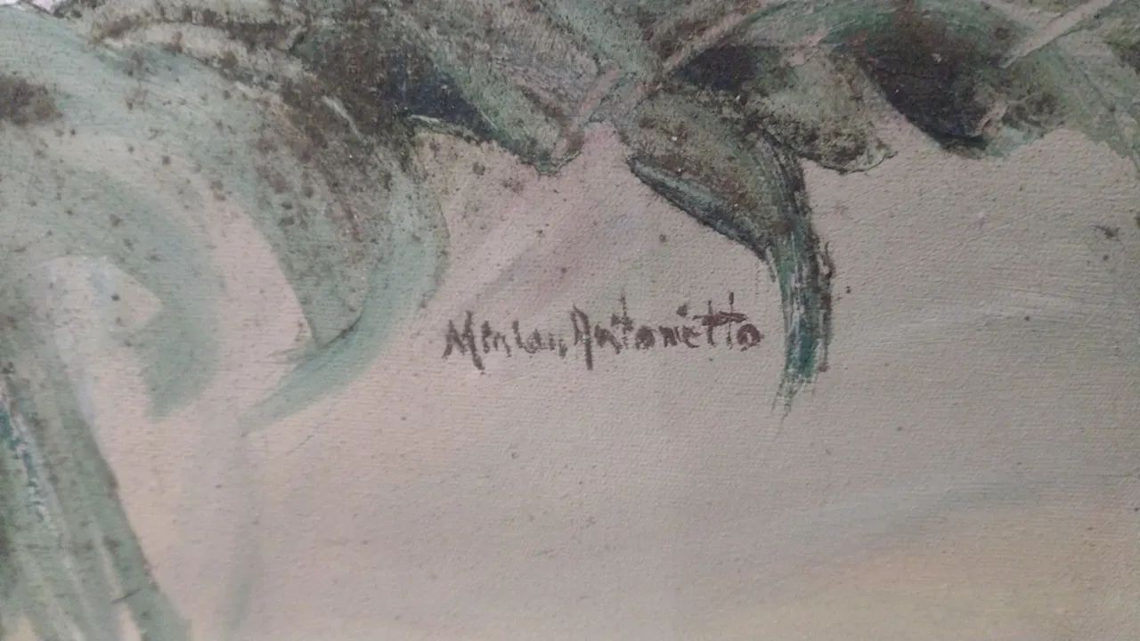 VENDO QUADRO ANTIGO PINTADO A MÃO, ASSINADO. - Foto 3