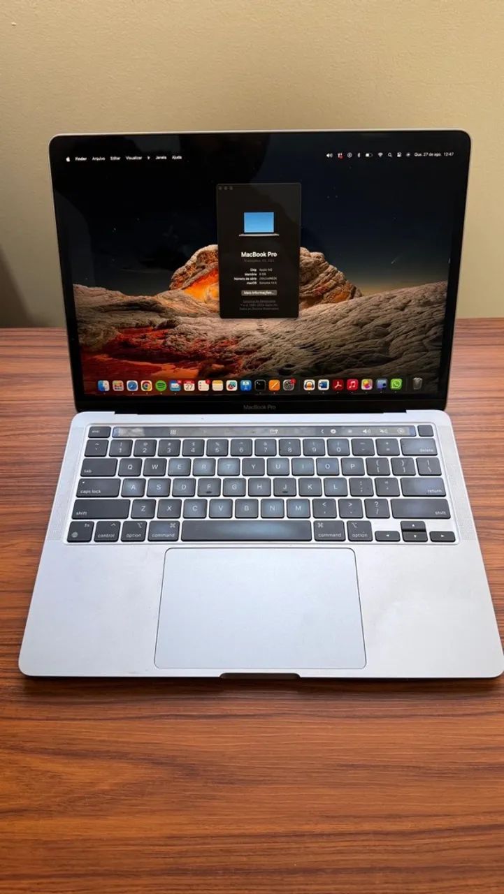 MacBook Pro M2 2022 | 13,3 | 8 GB RAM | 256 GB SSD | Impecável