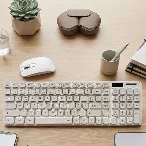 CONJUO DE TECLADO + MAUSE BLUETOOTH PARA NOTEBOOK E TABLET  - Foto 2