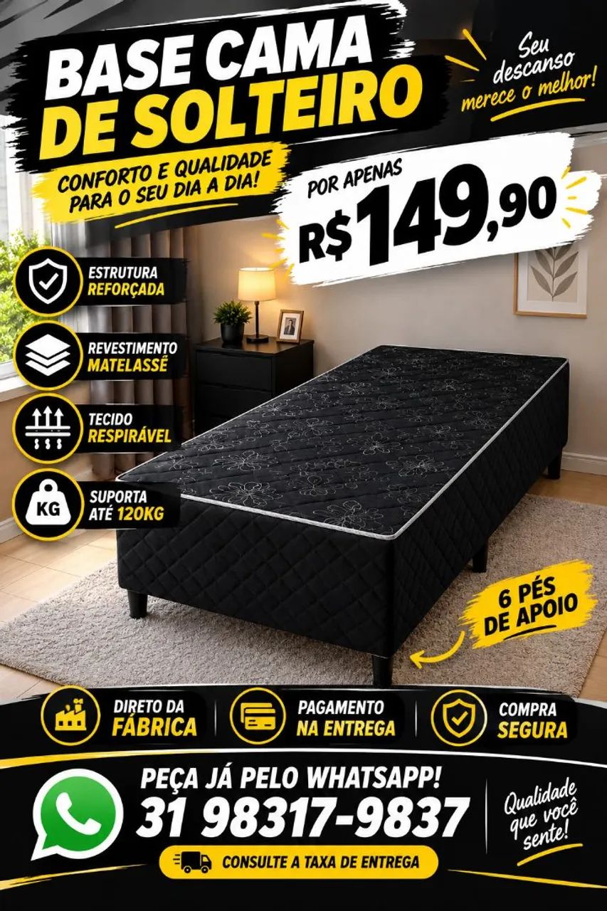 BASE DE CAMA BOX DE SOLTEIRO PROMOÇÃO 