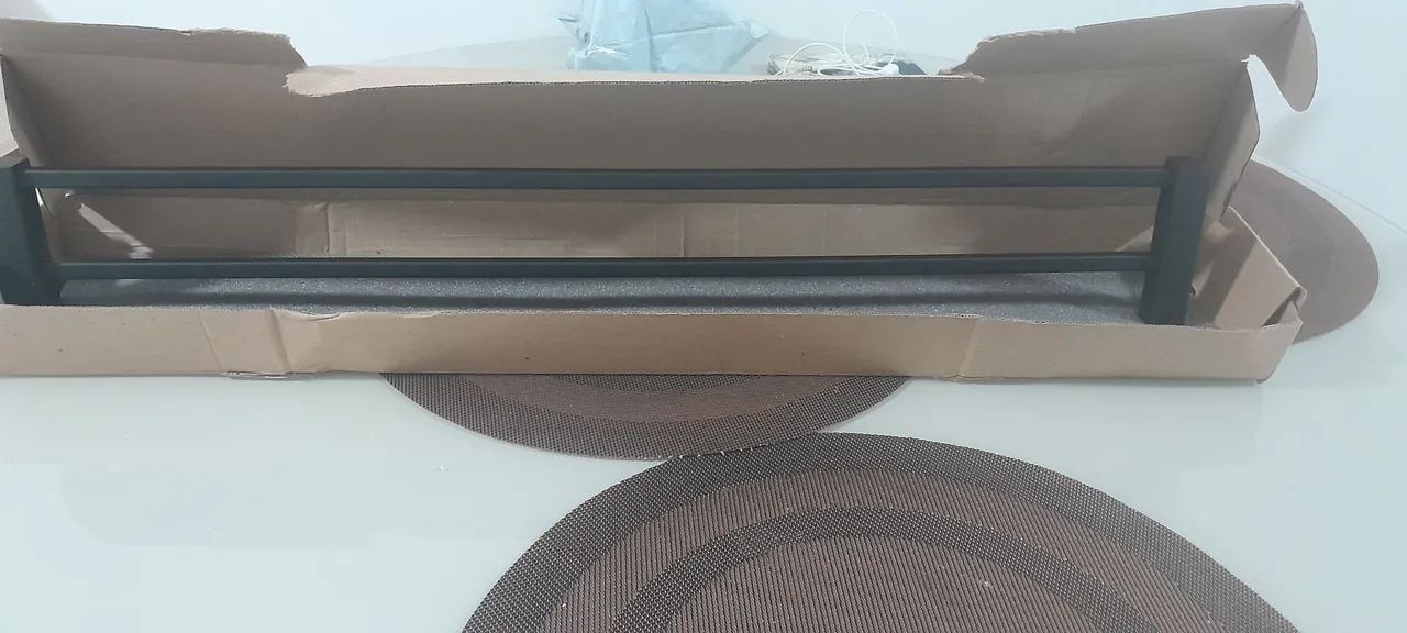 Toalheiro duplo Dalvox metais premium preto fosco medido 70 cm de comprimento 