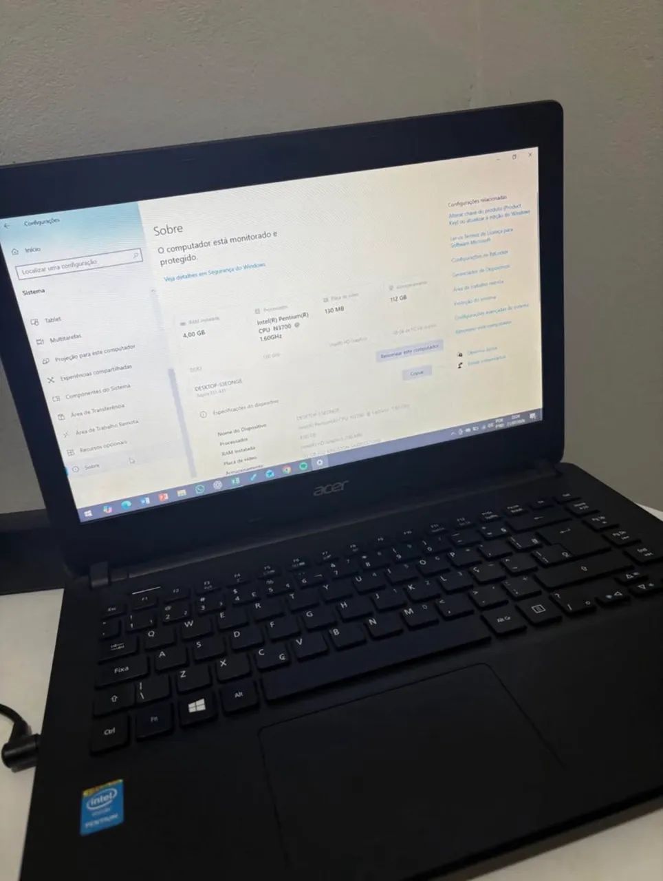Notebook Acer 4GB RAM SSD 120GB Windows - Foto 3