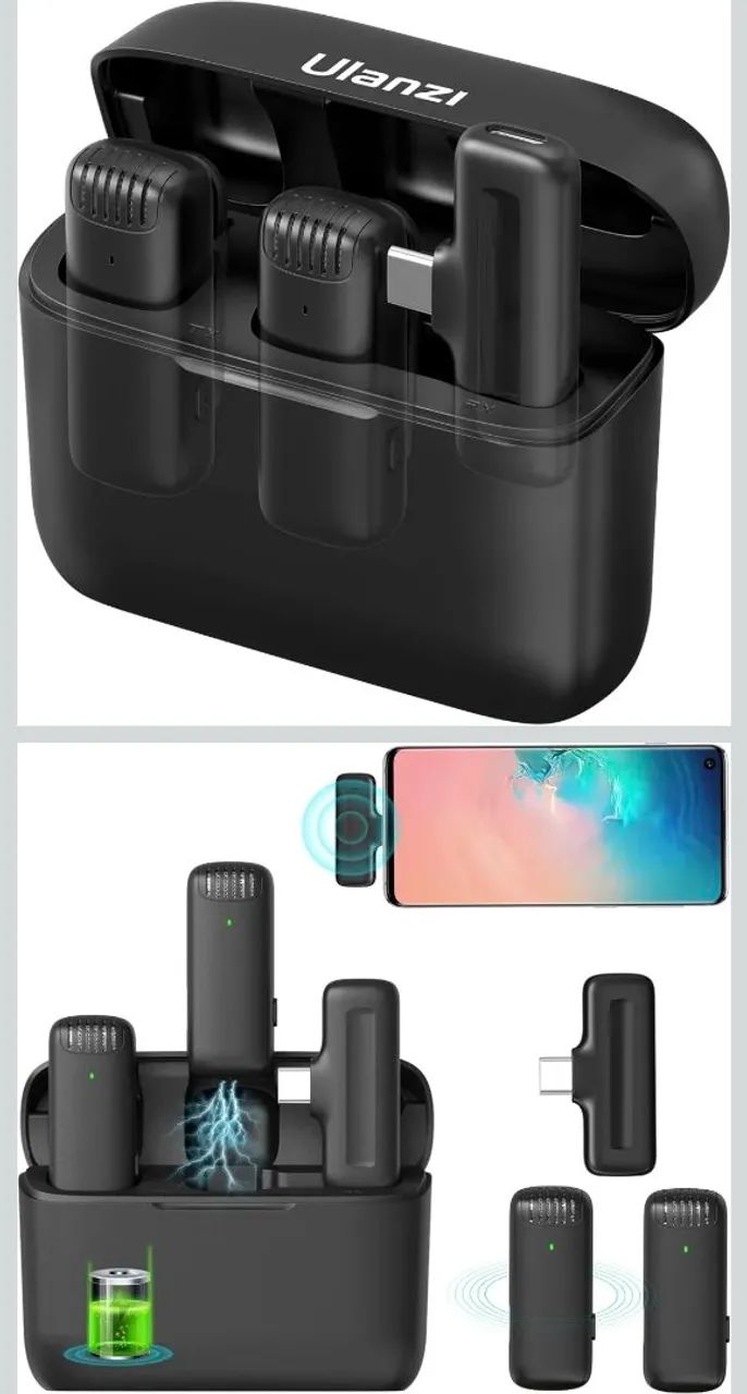 ULANZI Microfone de lapela sem fio J12 para telefone USB C - Foto 4