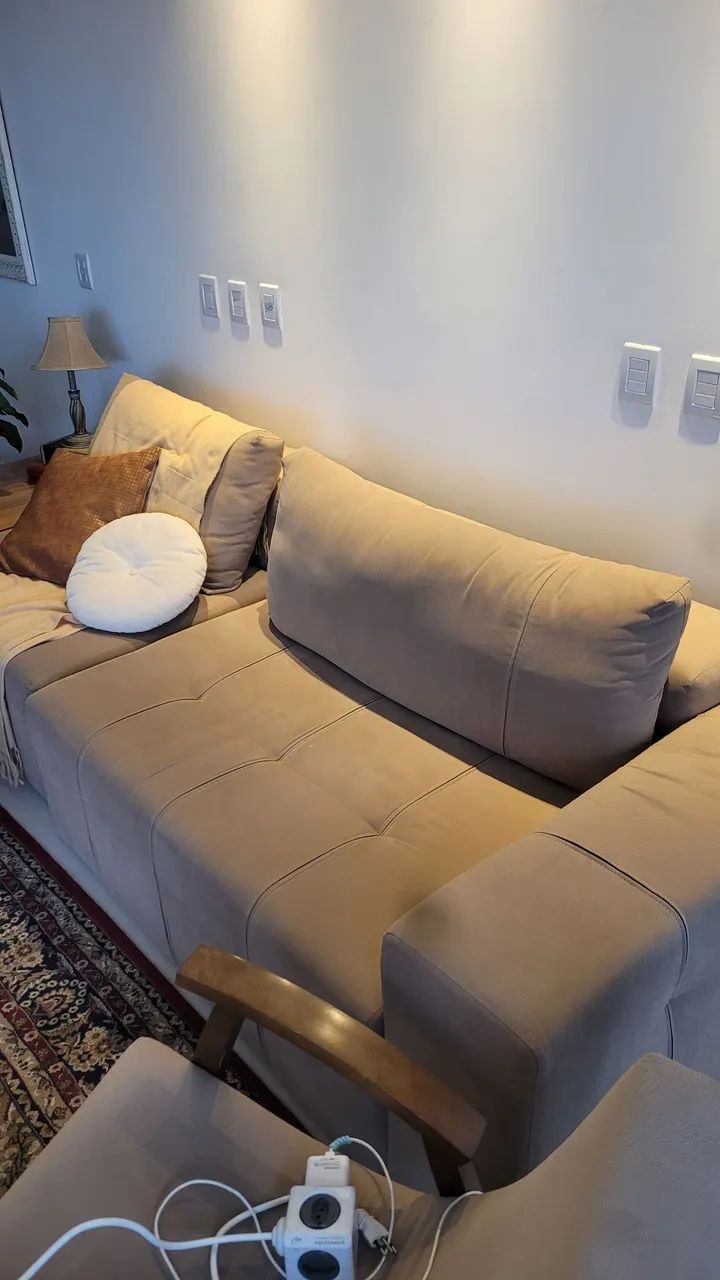 Sofá Modular 2,38 m + Caixa Lateral - Excelente Estado