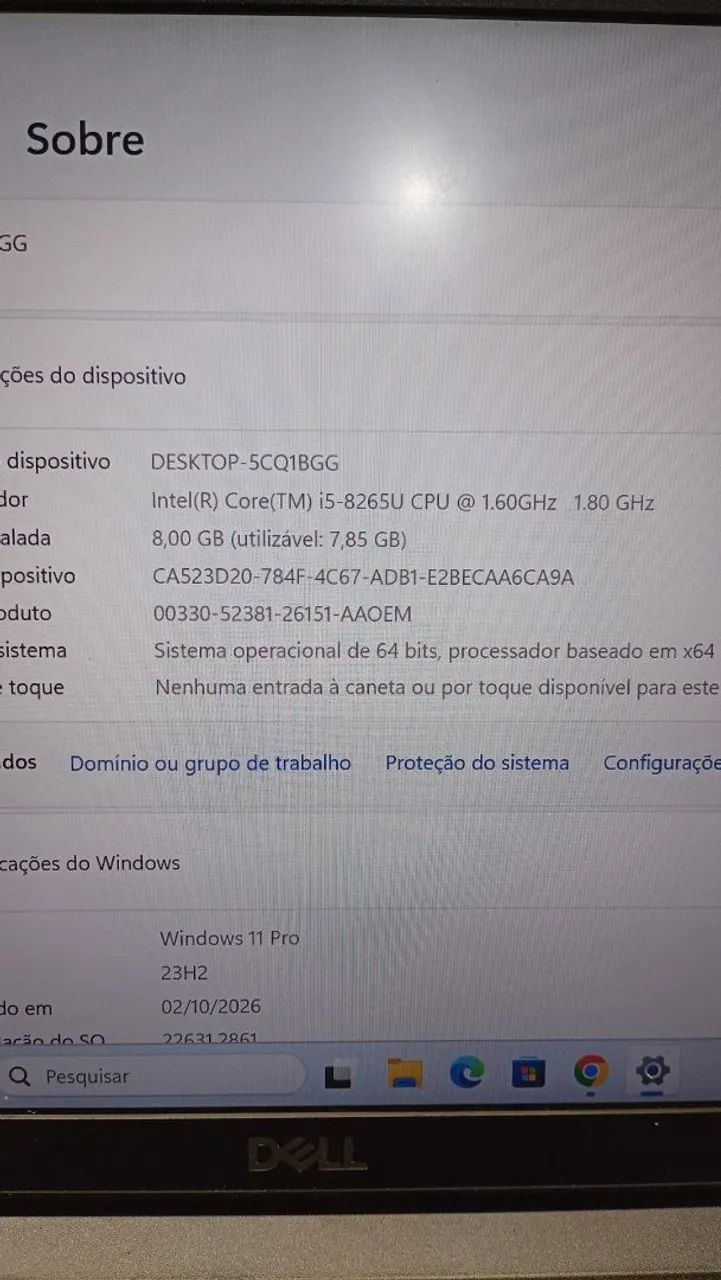 Notebook Dell 5400,i5 8geracao,8,240ssd - Foto 5