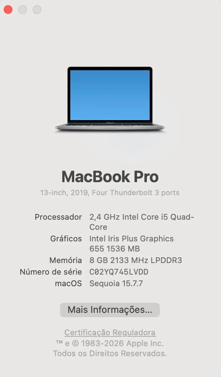 Notebook MacBook Pro 2019, 8GB RAM, SSD 512GB, com Touch Bar  - Foto 3