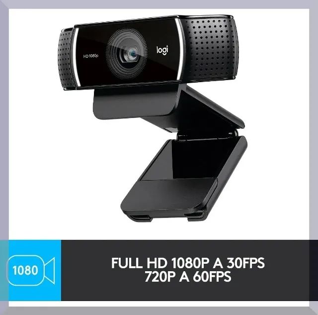 Webcam Logitech C922 Pro Stream Full HD com microfone e suporte Pronta entrega - Foto 2
