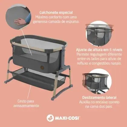 Berço Portátil Iora Air Co-Sleeper Graphite Maxi Cosi - Foto 4