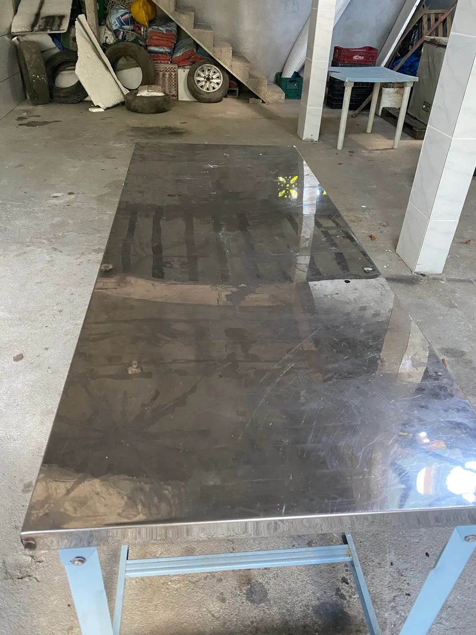 MESA DE SERVIÇO INOX 