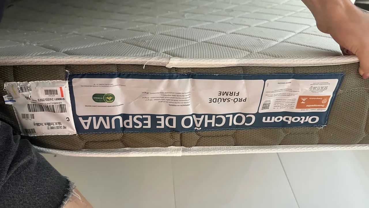 Cama retrátil branca com colchão da Ortobom  - Foto 3