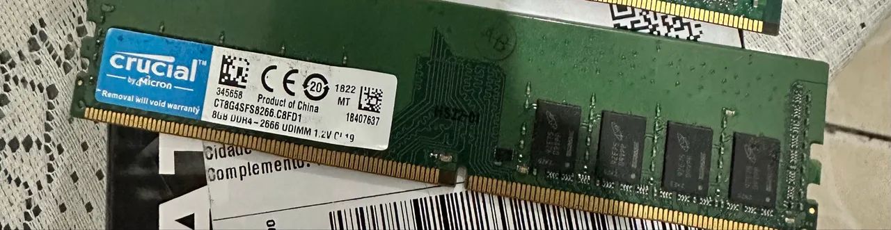 Memória ddr4 8gb 2666mhz