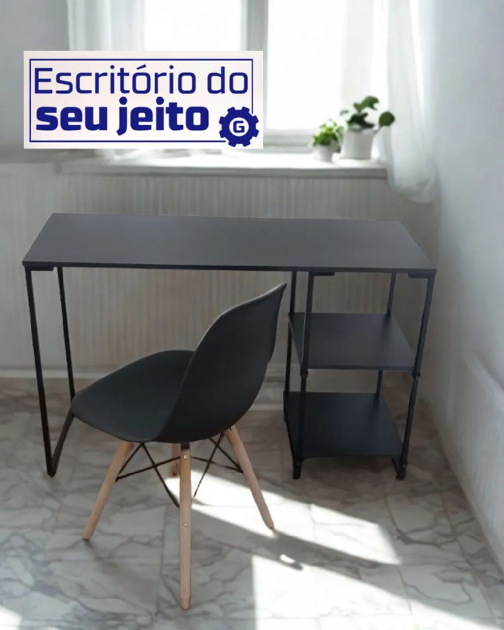 Mesa Escritório 1,1m NOVA Escrivaninha Multiuso Industrial para Notebook Computador Estudo - Foto 2