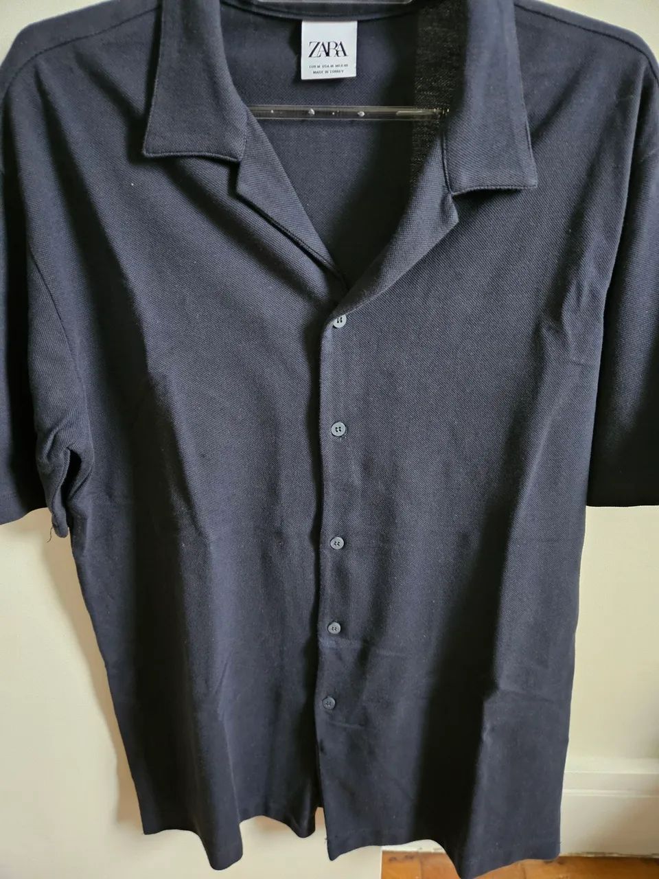 Camisa Zara masculina de Algodão (Nova)-tamanho M - Foto 3