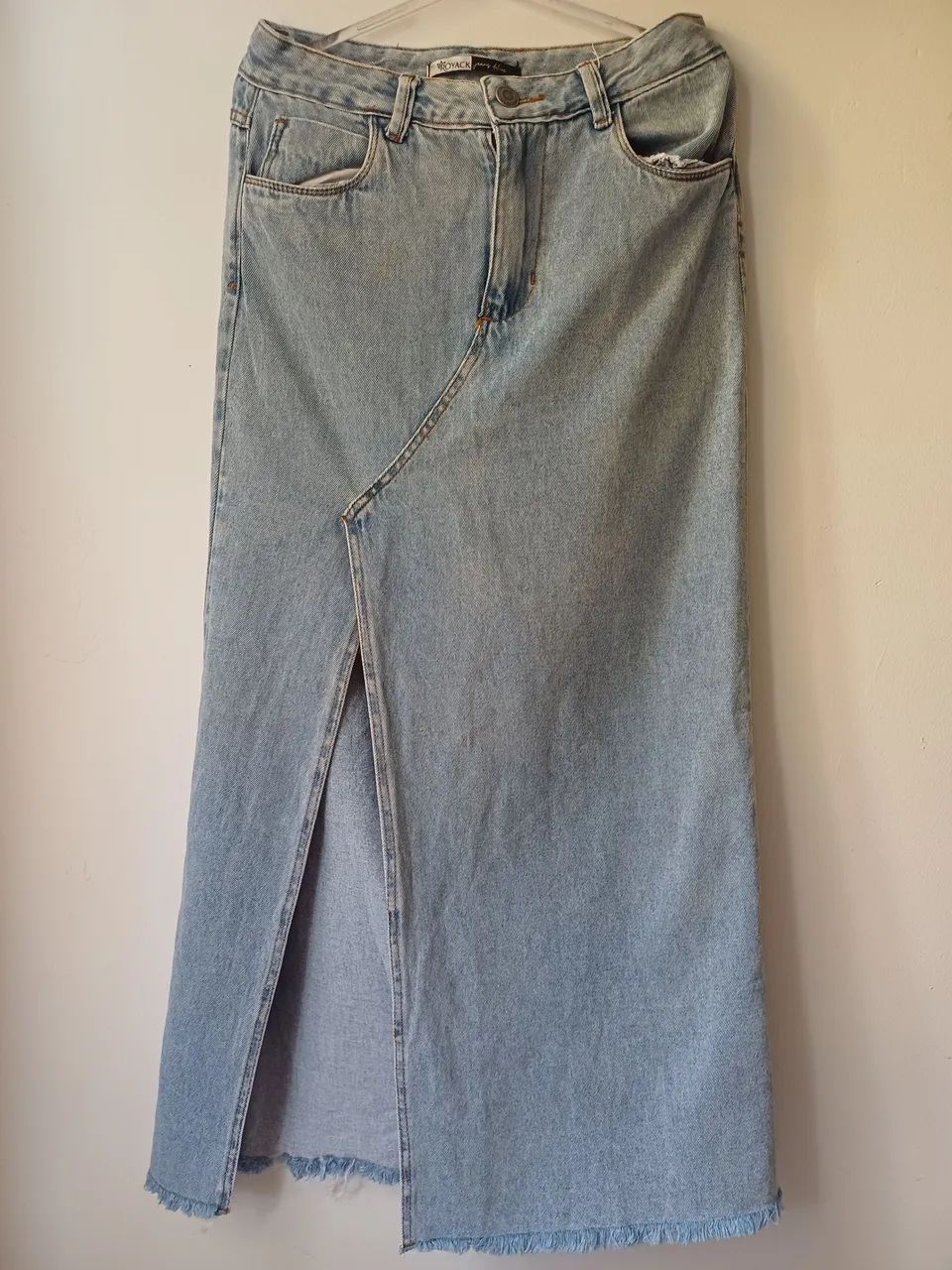 Linda saia jeans comprida 