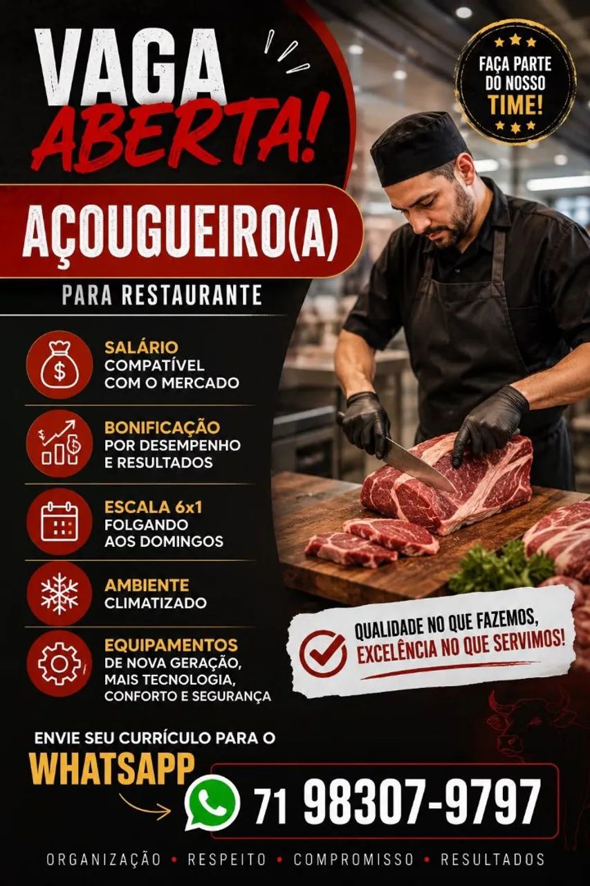 Vaga Açougueiro Restaurante 