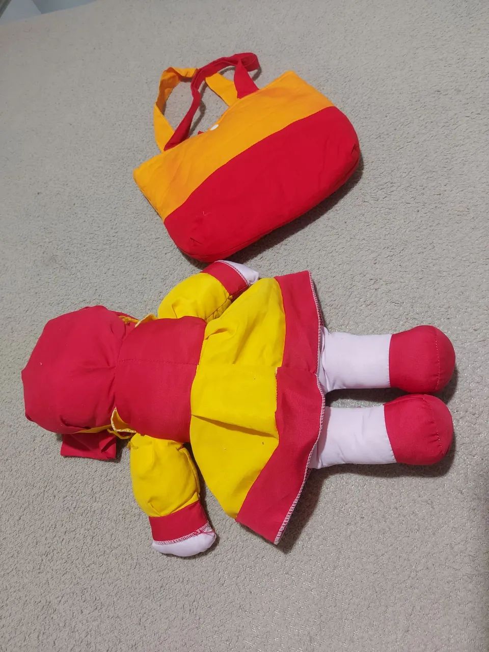 Boneca de Pano 40cm + Bolsa Infantil de Tecido - 24/19 cm - Foto 3