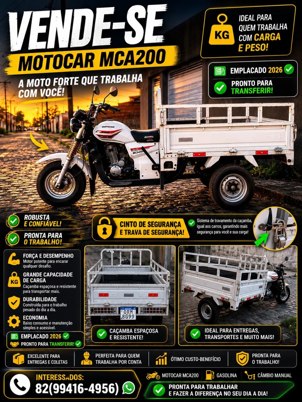 Triciclo motocar mca 200