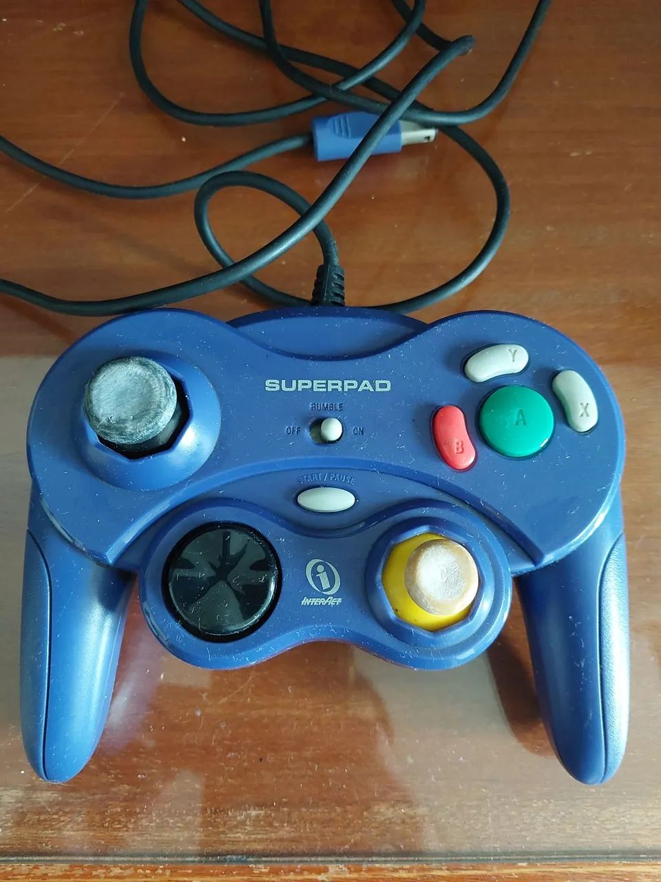 Controle Gamecube azul usado