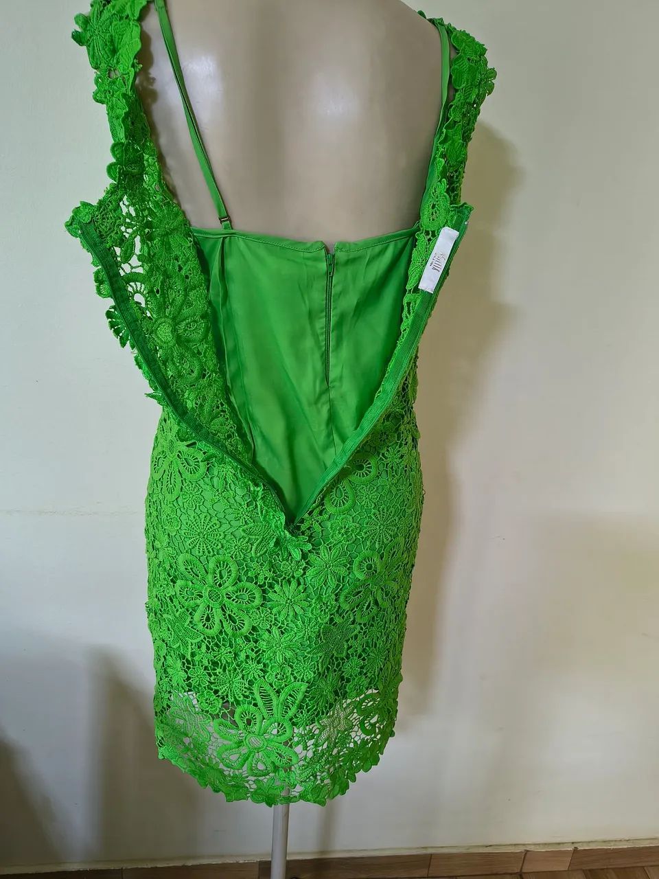 Vestido Agilitá Verde Rendado Com Forro  M - Foto 3